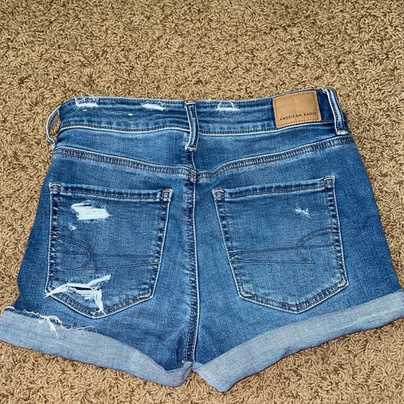 american eagle, jean shorts, hi-rise shortie super stretch, size 2 - Picture 2 of 2